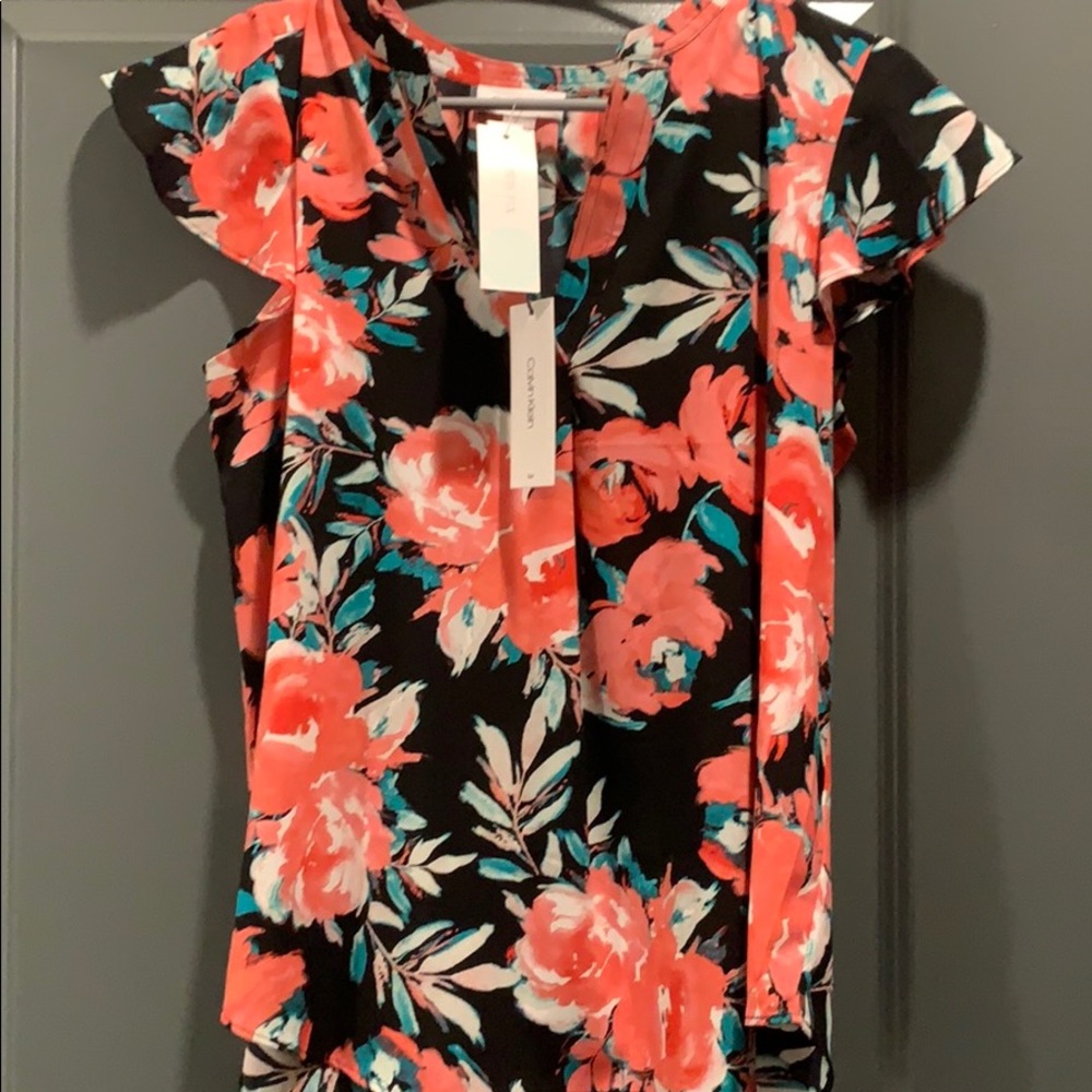 Calvin Klein suit separates flutter sleeve blouse